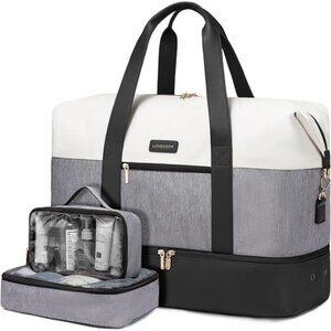 Weekender Bag, Large Travel Duffel Bag for Women with 2 Packing Cubes, Overnight